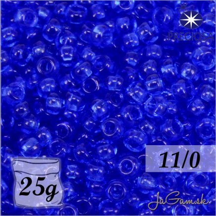 Rokajl Preciosa 11/0 Modrá priehľadná č.30050-25g (PR11005)